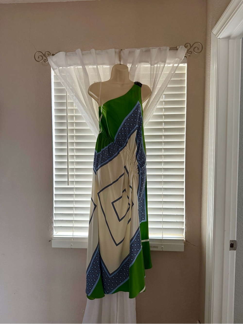 Tory Burch Sloane Silk One Shoulder Asymmetrical Maxi Dress sz6 - Picture 2 of 11